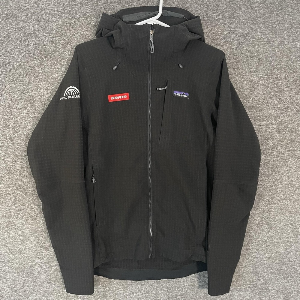 Patagonia R1 TechFace Hoody Jacket Mens Medium Black Hooded SRAM Cycling Team